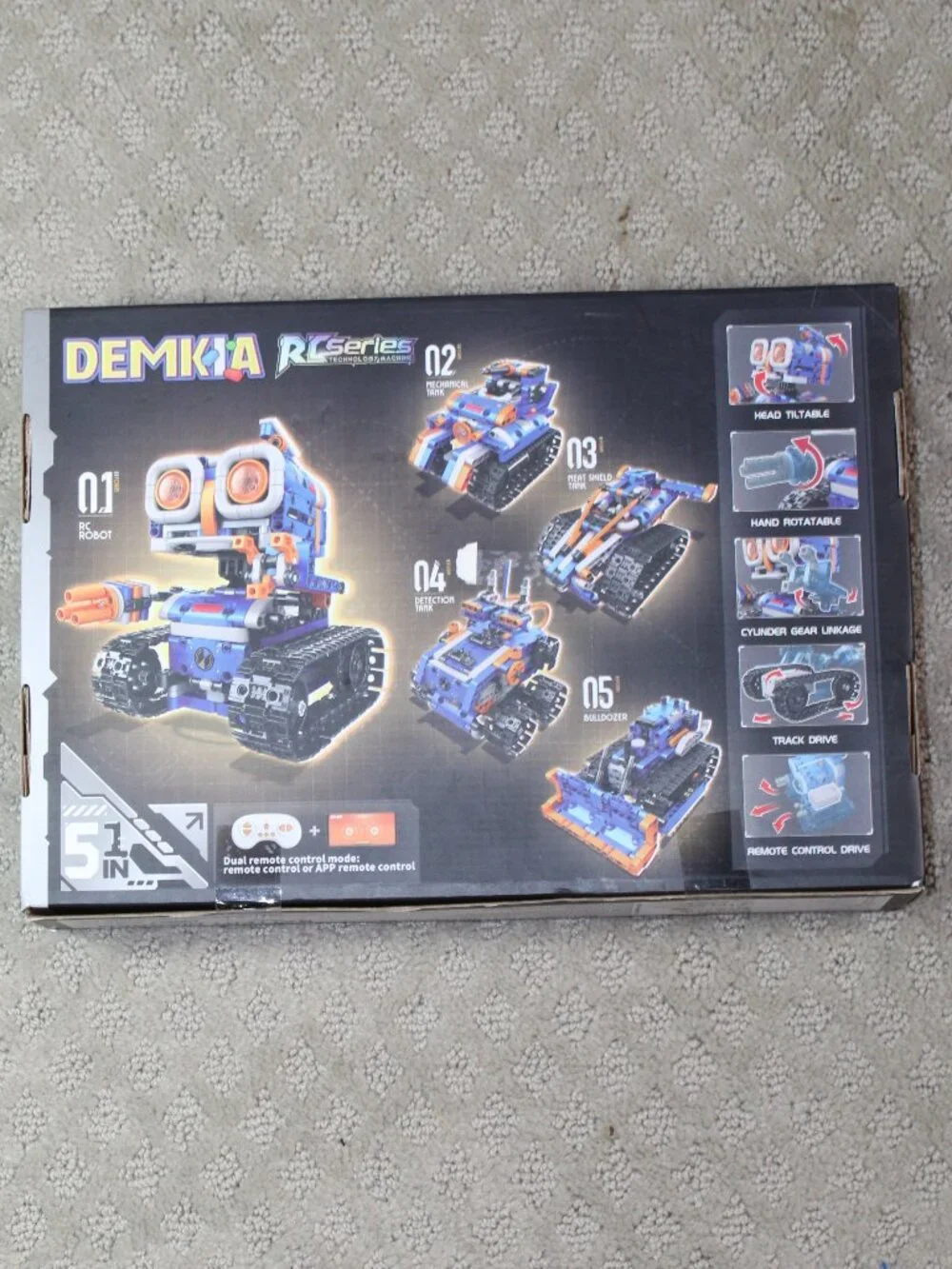 Demkia 5in1 STEM Robot Building Kit, 560 PCS APP/Remote Control Mech RC Robotics